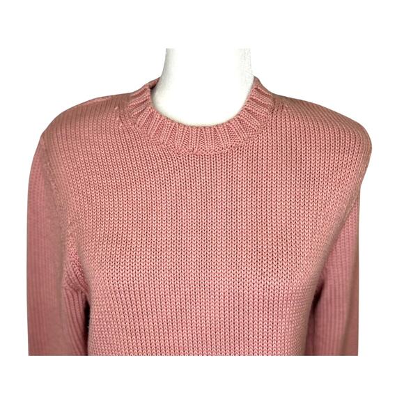 Tory Burch Sport Merino Wool Long Sleeve Pull Over Sweater Dusty Rose Oversized - Picture 2 of 7